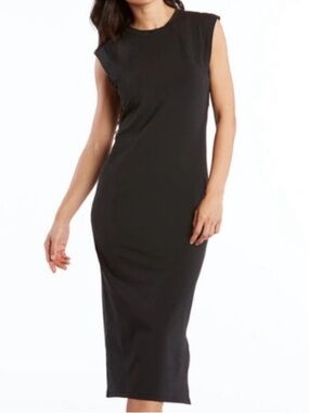 Like New Public Rec Go To Pima Cotton Midi Dress Black Size Large